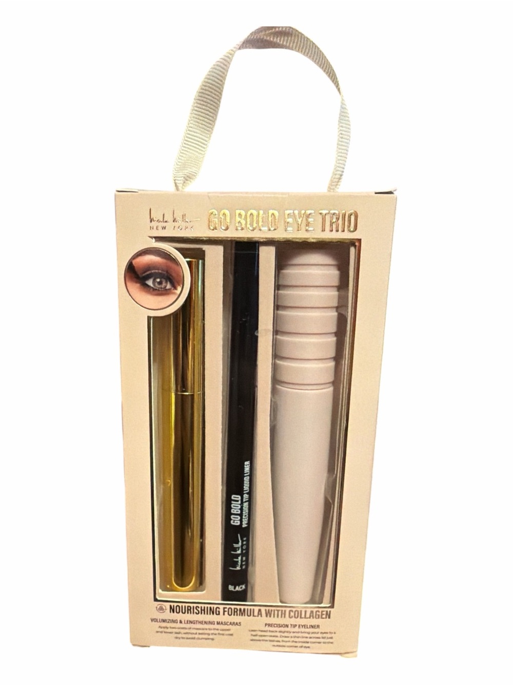 NIB Nicole Miller New York Go Bold Eye Trio Makeup Set Mascara & Eyeliner